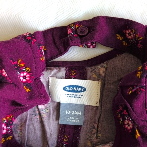 old navy purple floral lightweight rayon swing dress 18-24 months baby girl - Picture 5 of 7